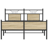 Bed Frame without Mattress Sonoma Oak 140x200 cm Engineered Wood 4106981