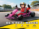 24V Electric Go Kart for Kids, Drift Ride-On Racing Go Kart with 2 Speeds, for Boys Girls Aged 8-12 T3398P348398