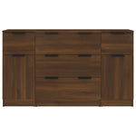 ZNTS 3 Piece Sideboard Set Brown Oak Engineered Wood 3115827