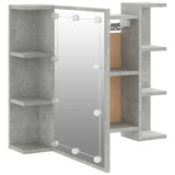 Mirror Cabinet with LED Concrete Grey 70x16,5x60 cm 808877