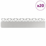 Lawn Edgings 20 pcs Silver 103 x 0.05 x 22 cm Stainless Steel 874841