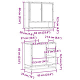 ZNTS 2 Piece Bathroom Furniture Set Smoked Oak Engineered Wood 3300937