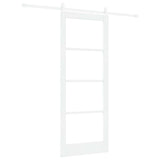 Sliding Door White 83 x 211 cm Solid Pine Wood and Glass 3332420