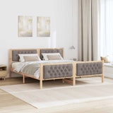 Bed Frame with Headboard Taupe 160 x 200 cm Solid Pine Wood 3394281