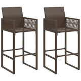 Garden Bar Stools 2 pcs Brown Poly Rattan 368703