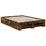 Bed Frame Smoked Oak 140 x 200 cm Engineered Wood 3408757