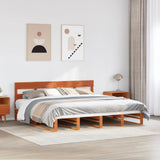 Bed Frame without Mattress Wax Brown 180x200 cm Super King Solid Wood Pine 3302305