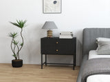Elegant Two-Drawer Bedside Table - Black T3398P344451