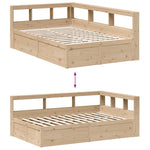 Bookcase Bed without Mattress 135x190cm Solid Wood Pine 3324475