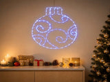 LED Sign Bauble LOVIISA 160 LEDs Blue 55 x 65 cm 42053470