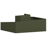 Garden Planter Olive Green 100 x 100 x 50 cm Cold-rolled Steel 873588
