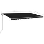 ZNTS Manual Retractable Awning with Posts 5x3.5 m Anthracite 3070259