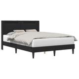 Bed Frame with LED Strip Lights Black 135 x 190 cm Faux Leather 42027994