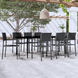 9 Piece Garden Dining Set Black 3099280