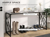 Console Table, Industrial Sofa Table with Metal Frame for Living Room, Hallway, 120 cm, Grey T3398P329966
