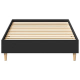 Bed Frame No Mattress Black 90x190 cm Single Engineered Wood 861085