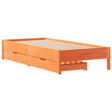 Bed Frame without Mattress Wax Brown 90x200 cm Solid Wood Pine 3301721