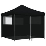 ZNTS Foldable Party Tent Pop-Up with 4 Sidewalls Black 4004934