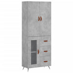 Highboard Concrete Grey 69.5x34x180 cm Engineered Wood 3195935