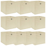 ZNTS Storage Boxes 10 pcs Cream 32x32x32 cm Fabric 288359