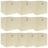 ZNTS Storage Boxes 10 pcs Cream 32x32x32 cm Fabric 288359