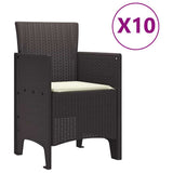 Garden Dining Set 11 pcs Brown Polypropylene 3378601