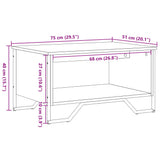 Coffee Table Brown Oak 75x51x40 cm Engineered Wood 848488