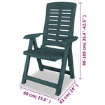 Reclining Garden Chairs 4 pcs Plastic Green 275069