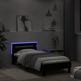 Bed Frame without Mattress with LED Lights Black 100x200 cm 838709