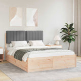Bed Frame with Upholstered Headboard Dark Grey 140 x 190 cm 3398235