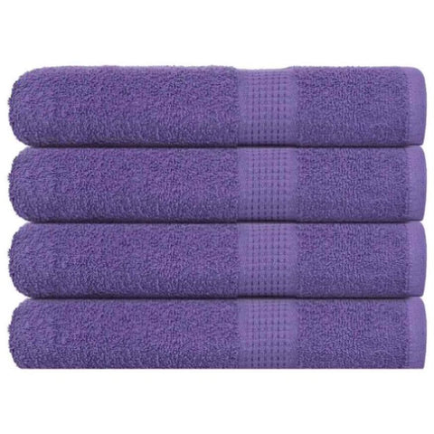 Towels 4 pcs Purple 100x200 cm 360 gsm 100% Cotton 136891