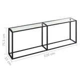 Console Table Transparent 220x35x75.5cm Tempered Glass 331690