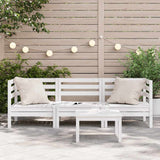 Garden Sofa White Solid pine wood 3-seater Modular Garden Sofa 838027
