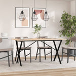 ZNTS Dining Table X-Frame 160x80x75 cm Solid Wood Pine and Steel 3282699