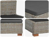 Middle Sofa with Cushions GENDT Natural Rattan Kubu Grey 42034389
