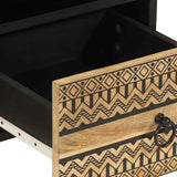 TV Cabinet Black 70x33.5x46 cm Solid Rough Wood Mango 4018629