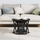 Nesting Side Table 3 pcs Black Oak Engineered Wood and Steel 868255