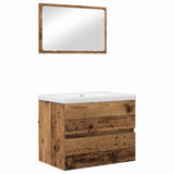 Bathroom Furniture Set 3 pcs Old Wood Engineered Wood 3393501