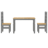 3 Piece Dining Set PANAMA Grey Solid Wood Pine 3345195