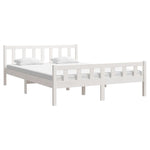 Bed Frame without Mattress White Solid Wood King Size 810685
