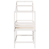 ZNTS Loft Bed with Ladder and Roof without Mattress White 90x190 cm Single 3282069