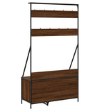 Clothes Rack with Shoe Storage Brown Oak 100x41x184 cm 837871