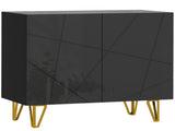 Modern Luxe High Gloss Sideboard, with Hairpin Legs - Black T3398P377928