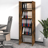 Office Cabinet Smoked Oak 60x32x190 cm Engineered Wood 815279