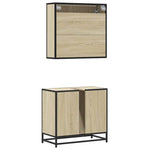 ZNTS 2 Piece Bathroom Furniture Set Sonoma Oak Engineered Wood 3300936