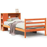 ZNTS Bookcase Bed without Mattress Wax Brown 90x200 cm Solid Wood 3321881