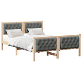 Bed Frame with Headboard Dark Grey 150 x 200 cm Solid Pine Wood 3394284