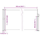 ZNTS Retractable Side Awning Beige 140x500 cm 4004420