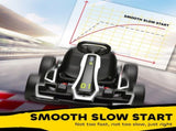 24V Electric Go Kart for Kids with Adjustable Seat for 6-12 Years, White T3398P422374