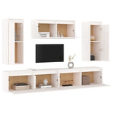 TV Cabinets 5 pcs White Solid Wood Pine 3100245